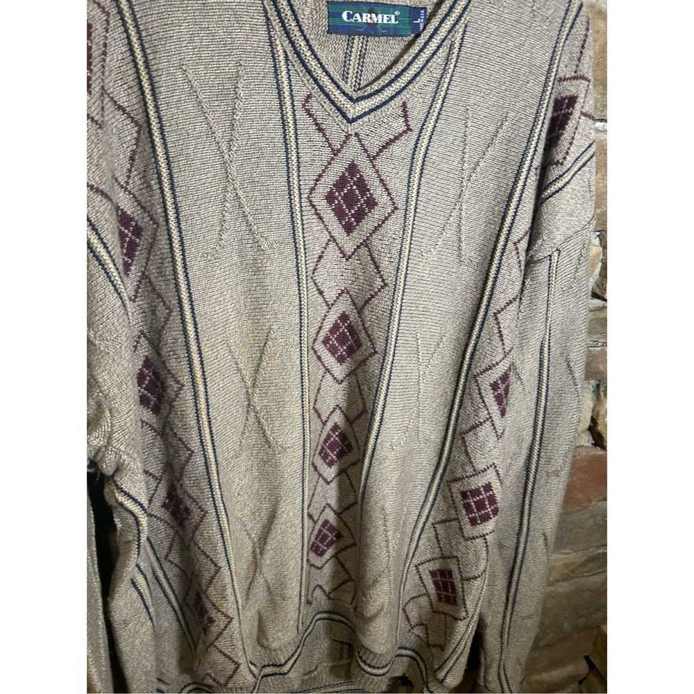 Camel Vintage Y2K camel golf sport Sweater V-Neck… - image 2