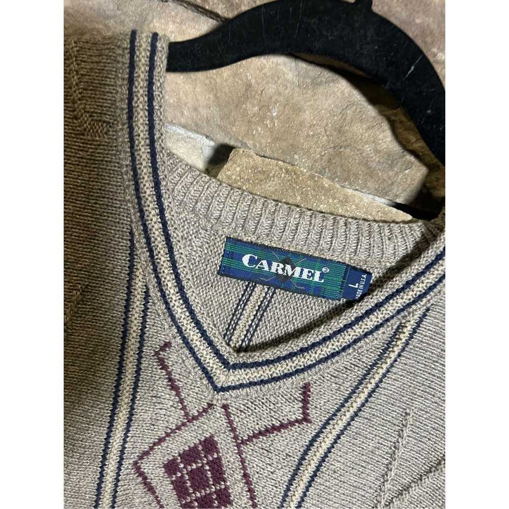 Camel Vintage Y2K camel golf sport Sweater V-Neck… - image 3