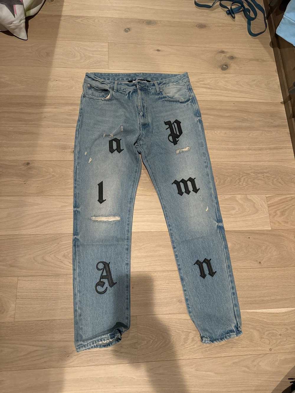 Palm Angels × Streetwear palm angles letter jeans - image 4