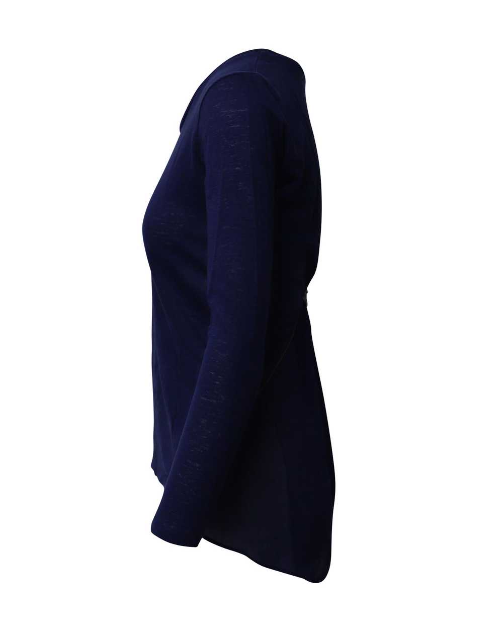 Pre Loved Sandro Paris Blue Linen Zip Back Long S… - image 2