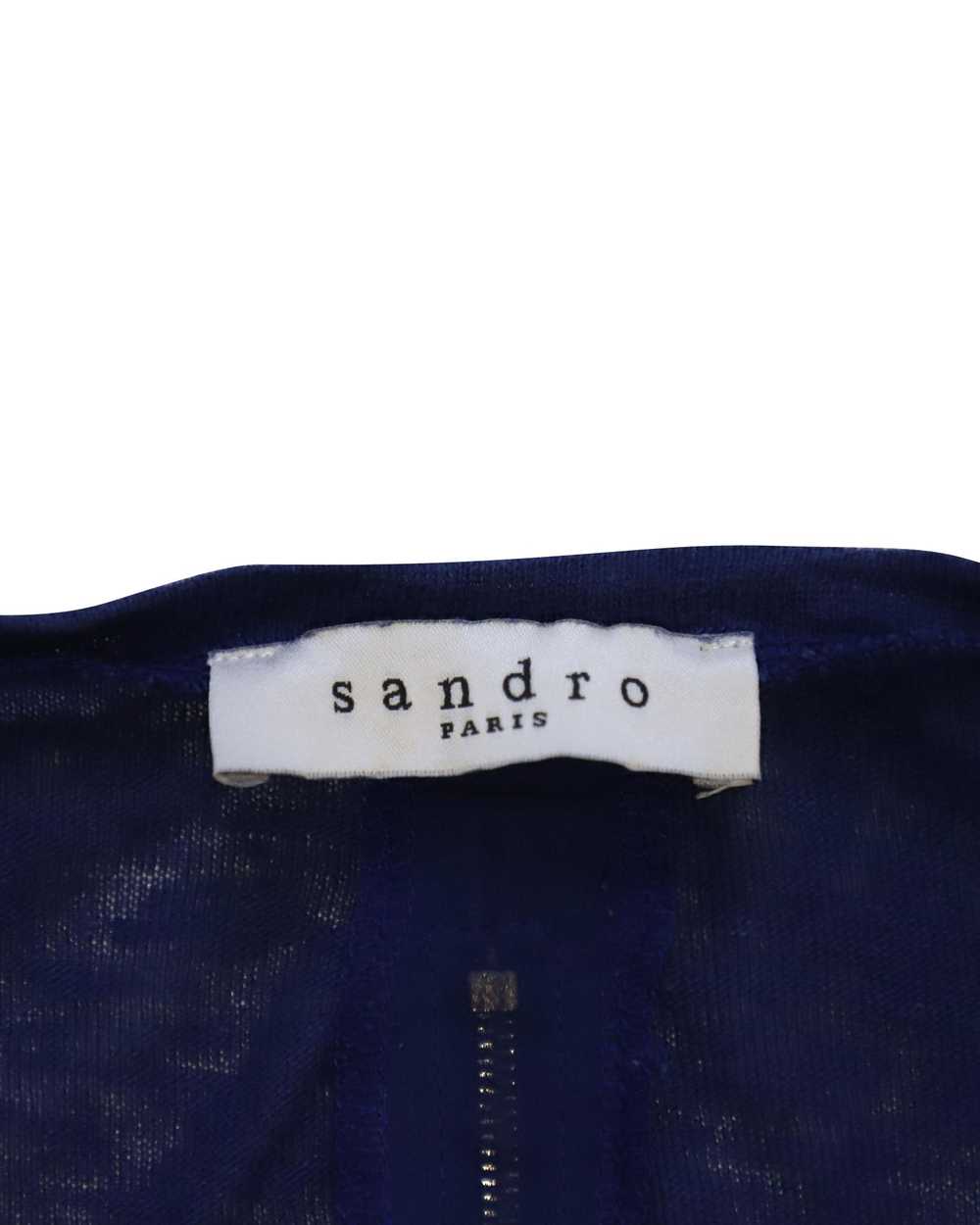 Pre Loved Sandro Paris Blue Linen Zip Back Long S… - image 8