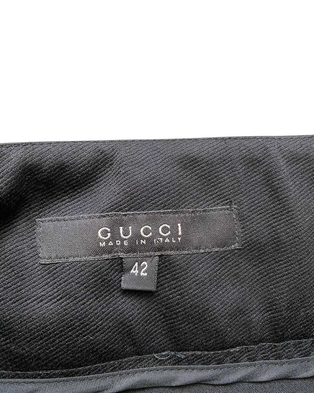 Pre Loved Gucci Black Mohair Wool Pant with Red L… - image 2