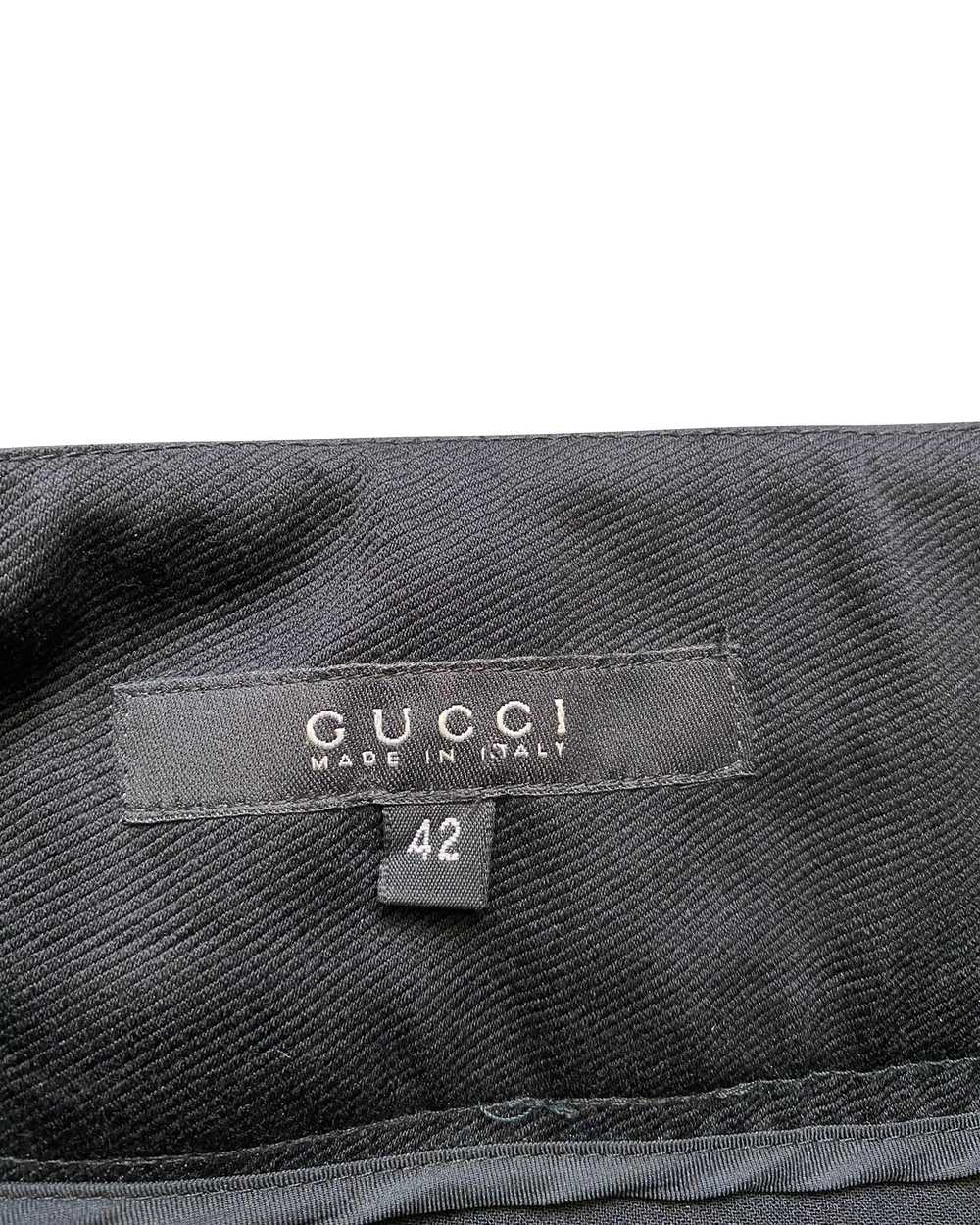 Pre Loved Gucci Black Mohair Wool Pant with Red L… - image 3