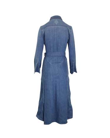 Pre Loved Chloe Belted Midi Shirt Dress in Blue C… - image 1