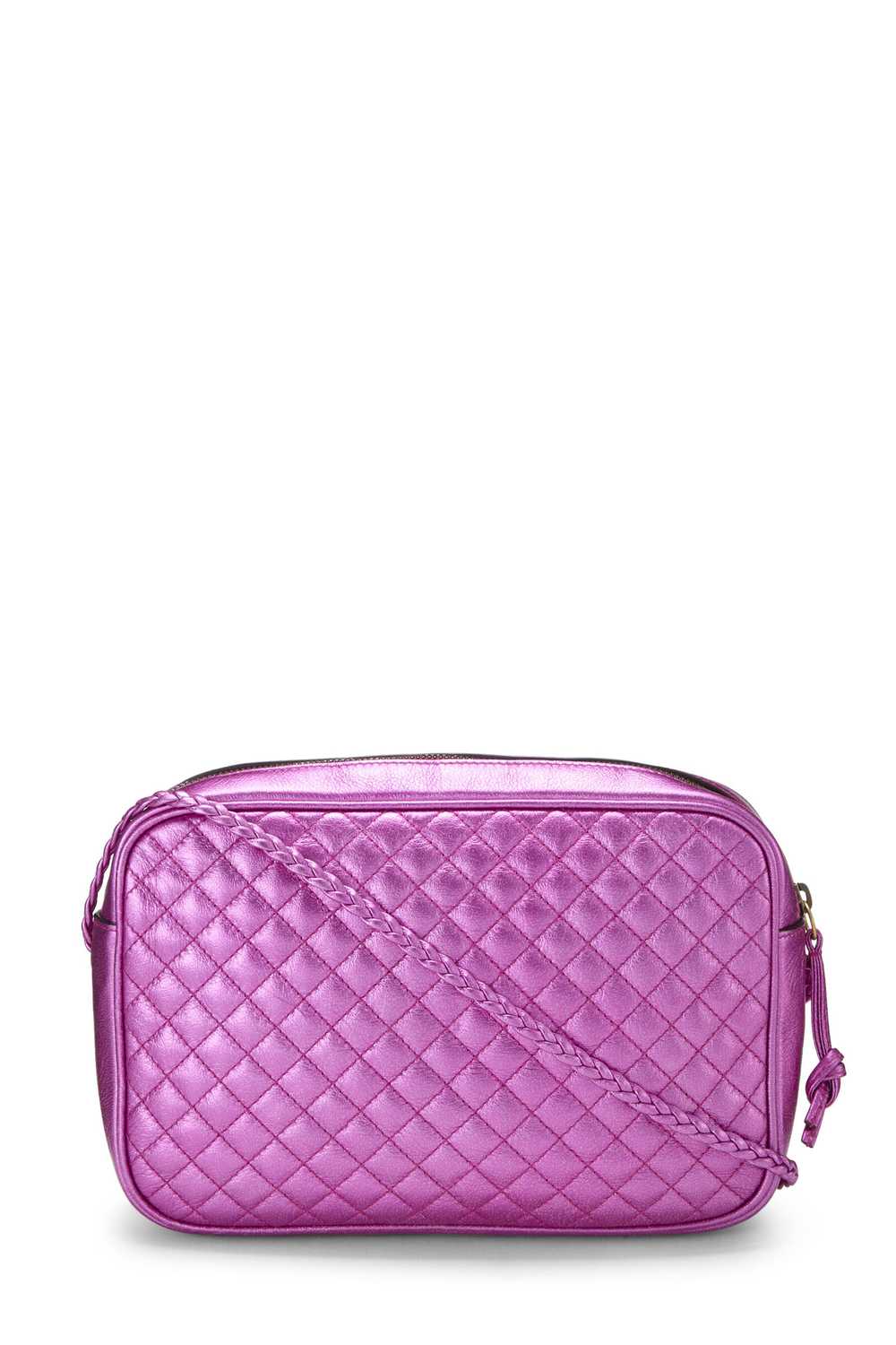 Pink Metallic Quilted Shoulder Bag Small - image 4