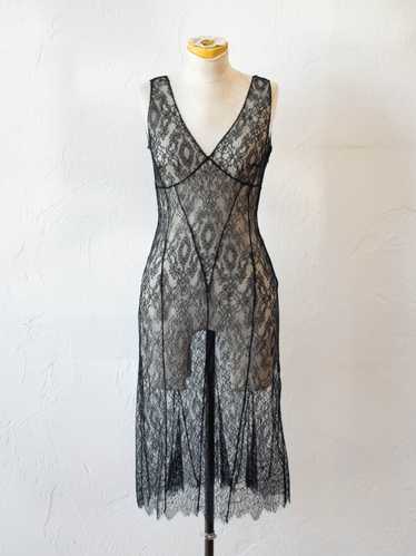 Vintage Max Mara Sleeveless Lace Little Black Dres