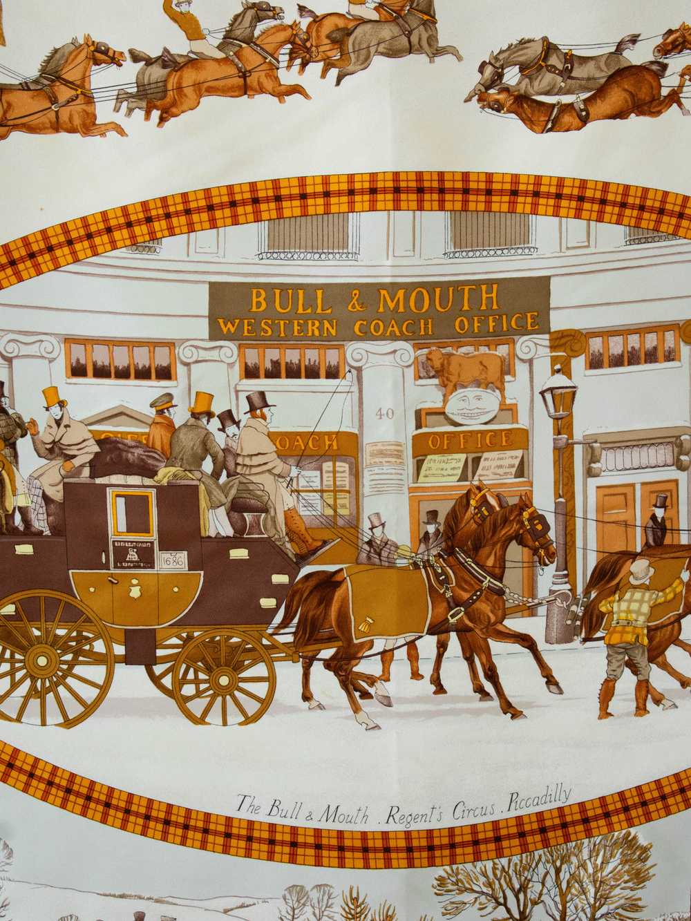 Vintage Hermes 1975 L'Hiver en Poste Silk Scarf - image 2