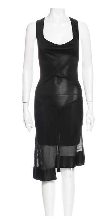 Alaia Black Sheer Criss Cross Dress