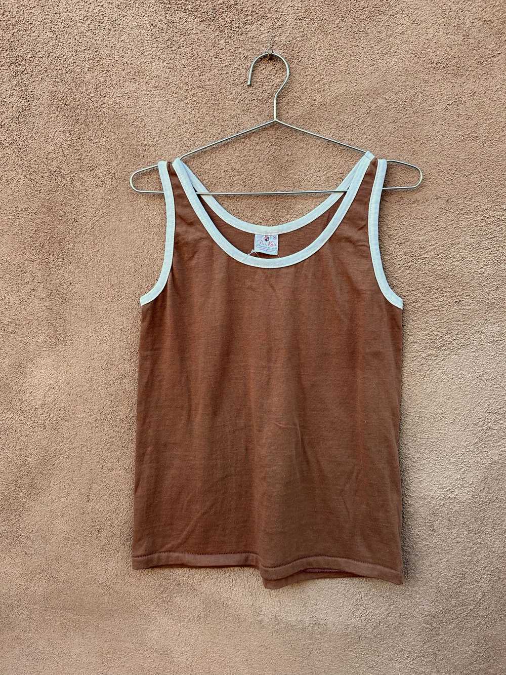 1960's Par Knit Tank Top - Brown - image 1