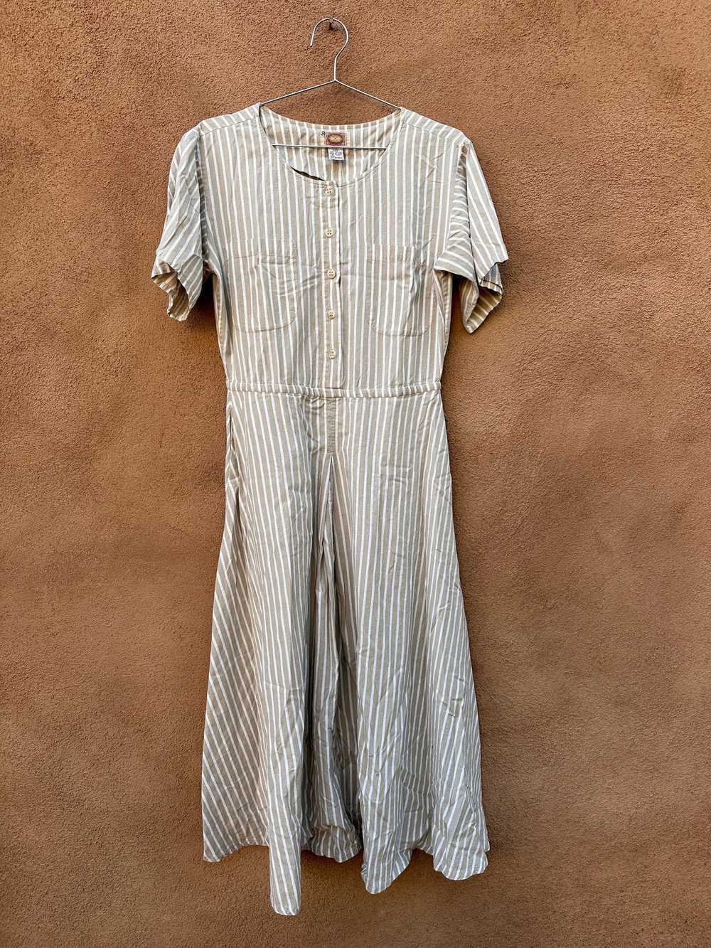 1980's Banana Republic Striped Dress - image 1