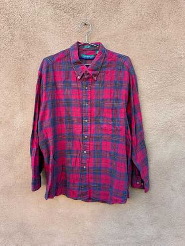 90's Red/Blue Tartan Flannel by Claybrooke Outdoor