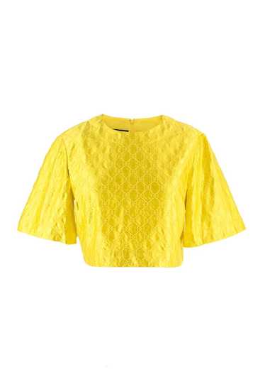 Managed by hewi Gucci Yellow Monogram Cropped Silk