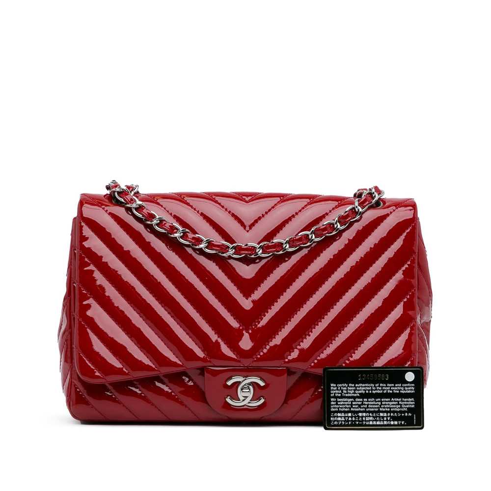 Product Details Chanel Red Patent Leather Jumbo C… - image 10