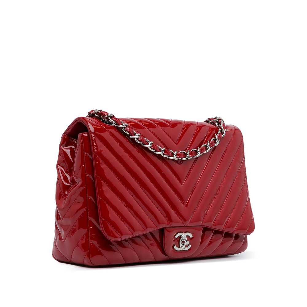 Product Details Chanel Red Patent Leather Jumbo C… - image 2