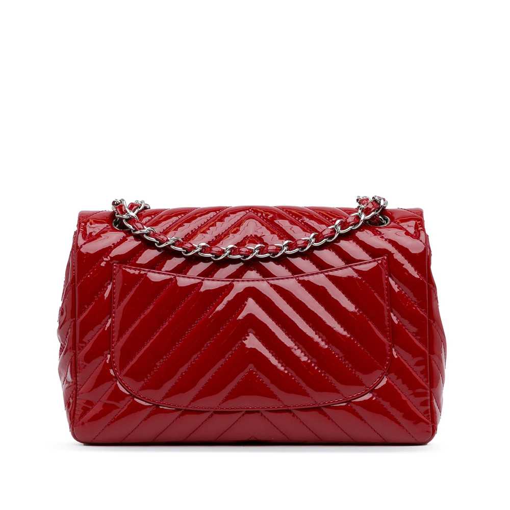 Product Details Chanel Red Patent Leather Jumbo C… - image 3