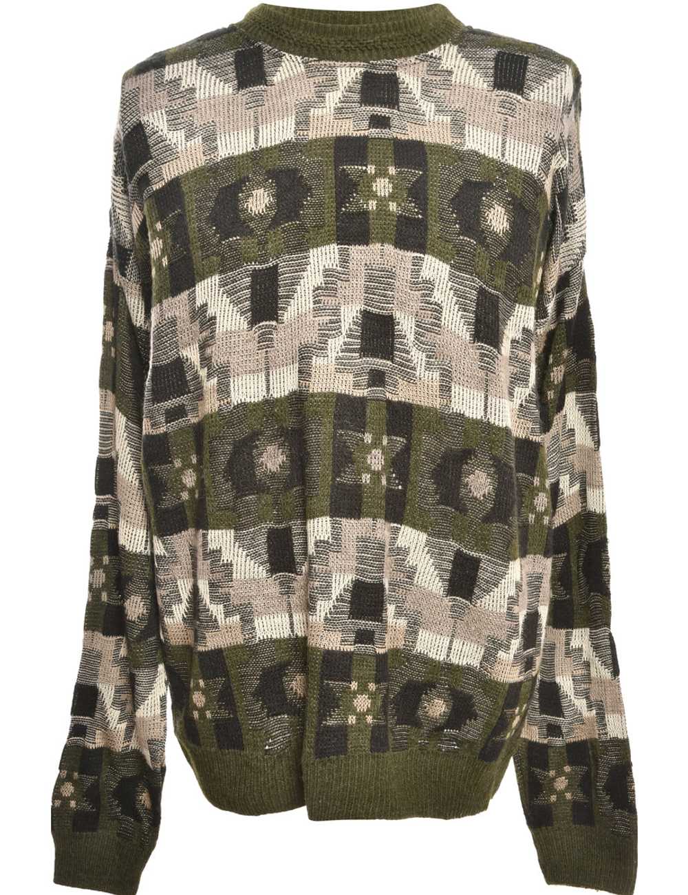 Patterned Black Jumper - L - image 1