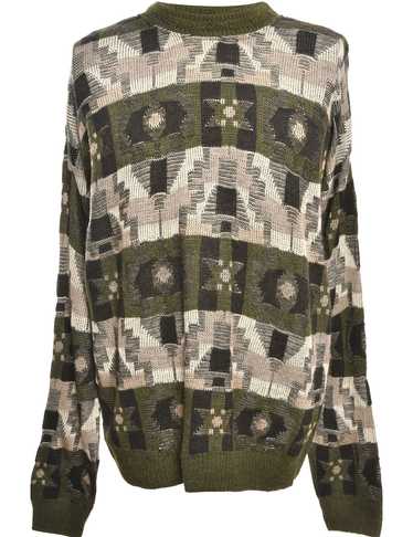 Patterned Black Jumper - L - image 1