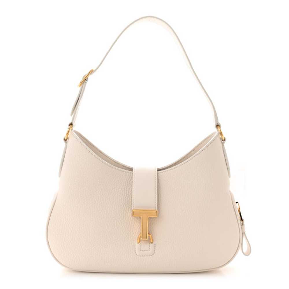 TOM FORD Pebbled Calfskin Monarch Hobo Bag Chalk - image 1