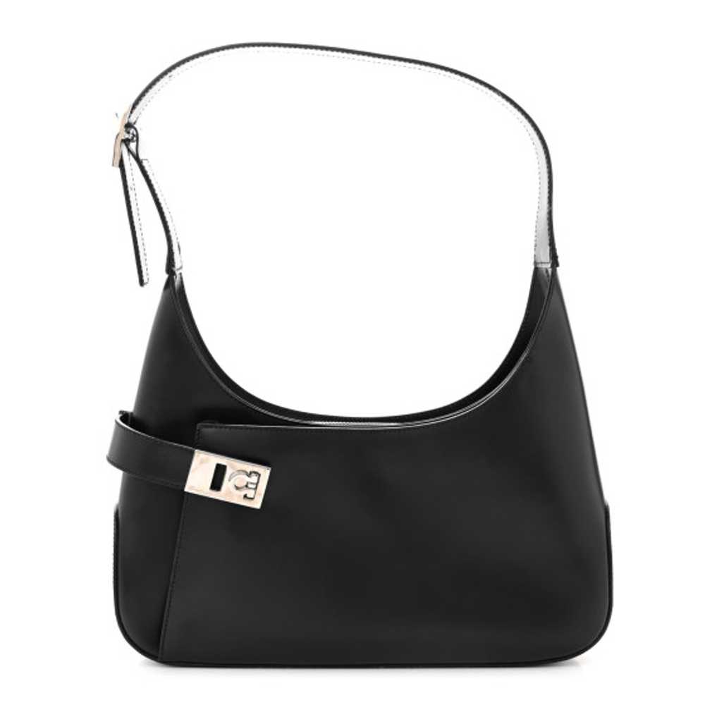 SALVATORE FERRAGAMO Soft Calfskin Gancini Hobo Bl… - image 1