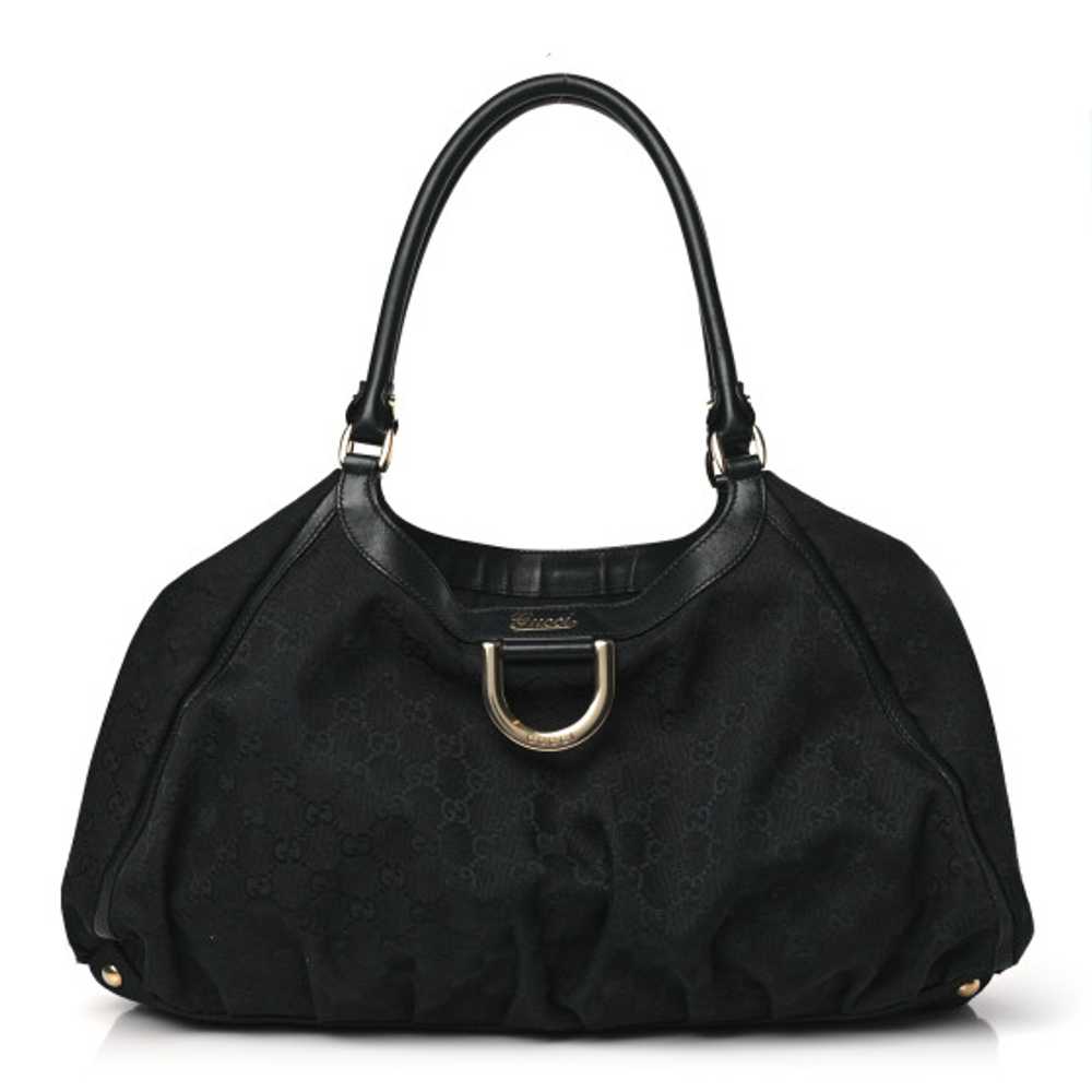 GUCCI Monogram Large D Gold Hobo Black - image 1