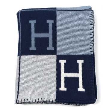 HERMES Wool Cashmere Avalon III Blanket Caban Ecru