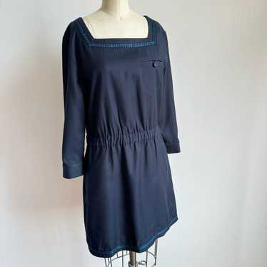 A.P.C. Navy Square Neck Day Dress (S) | Used,… - image 1