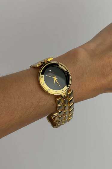 Vintage Oyster Band Quartz Watch - Gold Tone/Onyx