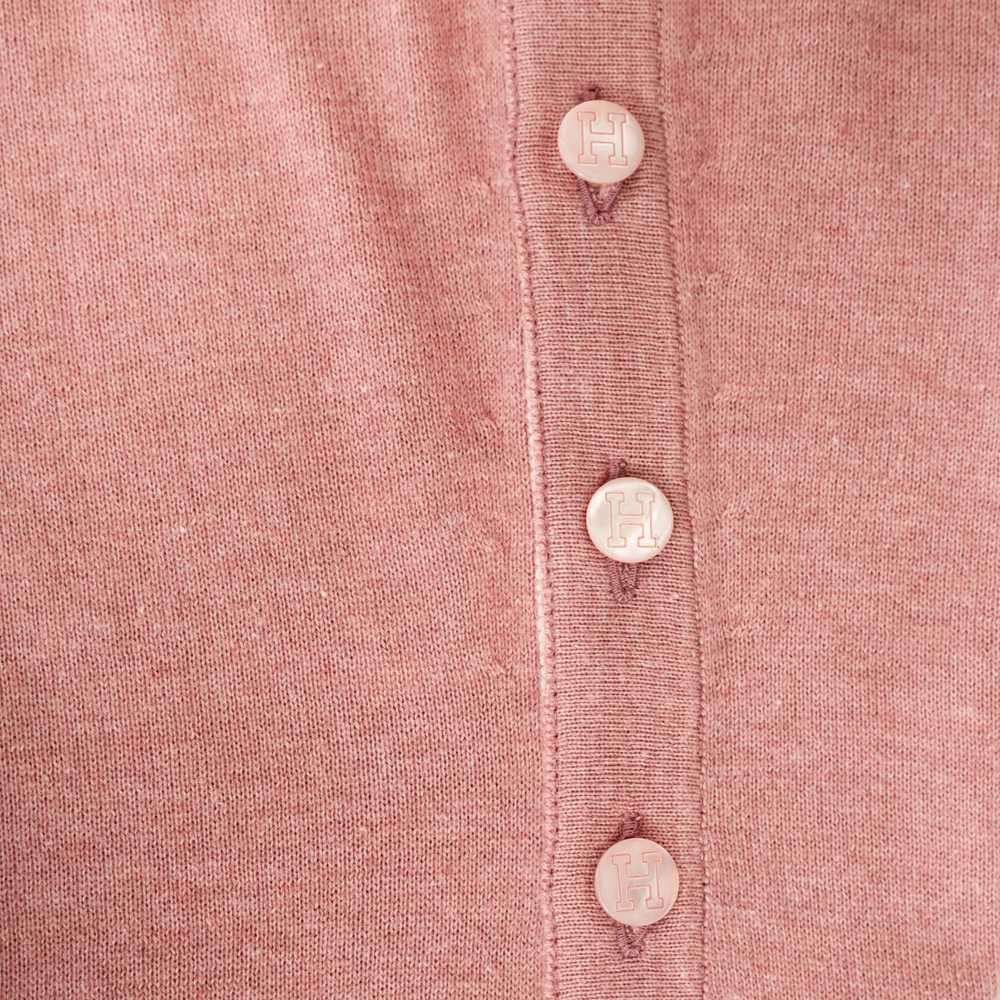 Dusty Pink Cashmere Crewneck Button-Detail Short … - image 5