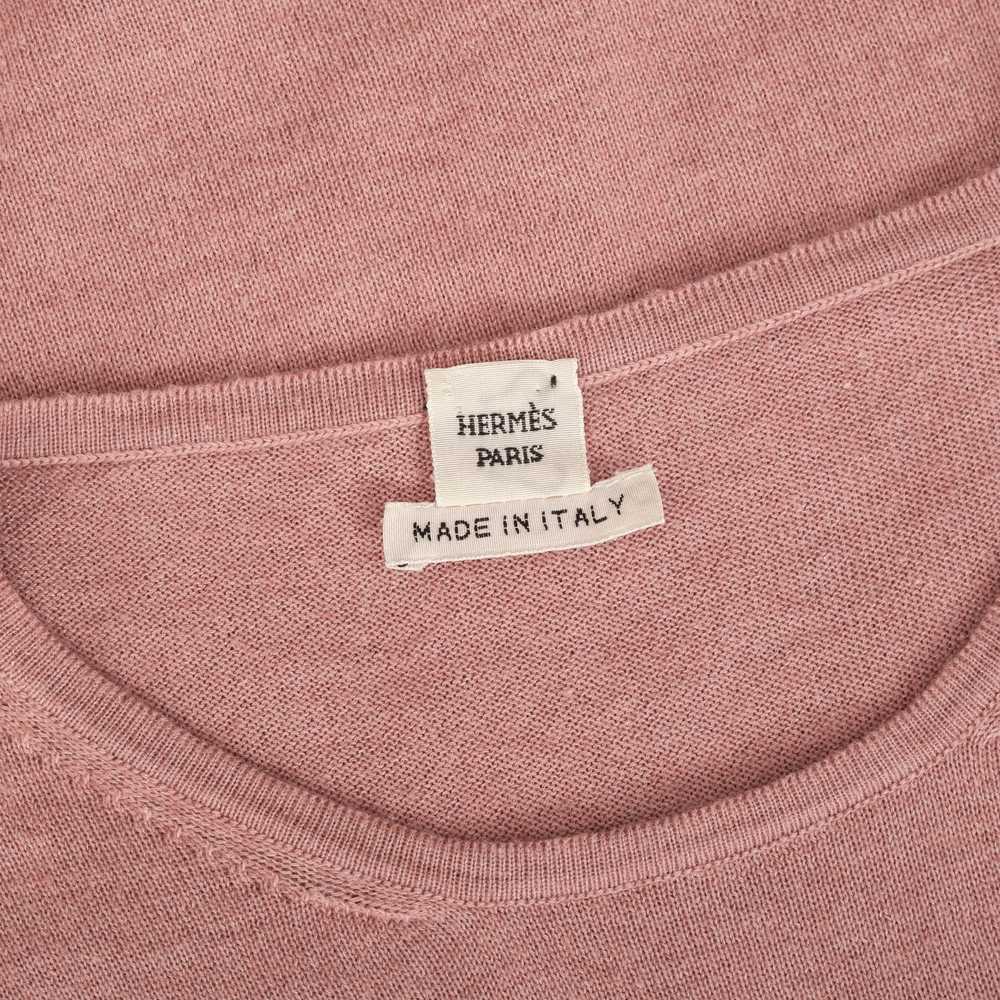 Dusty Pink Cashmere Crewneck Button-Detail Short … - image 6