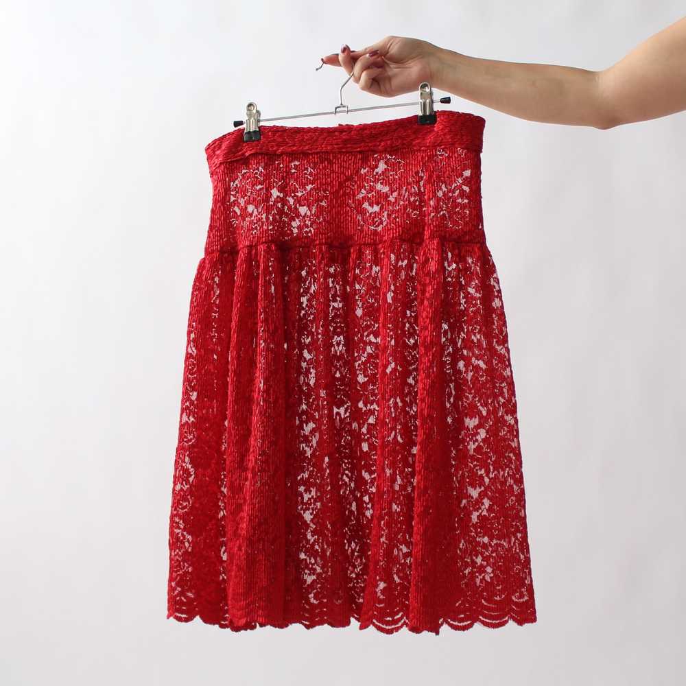 Vintage Sheer Lace Skirt - W31 - image 2