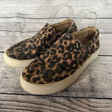 Steve Madden Platform Leopard Print Slip On Canva… - image 1