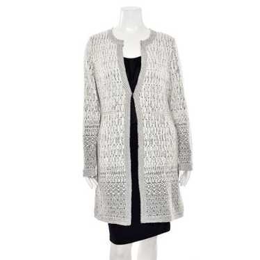 NWT Nic+Zoe Framework Button Down Black White Knit Ribbed shops Cardigan Sweater