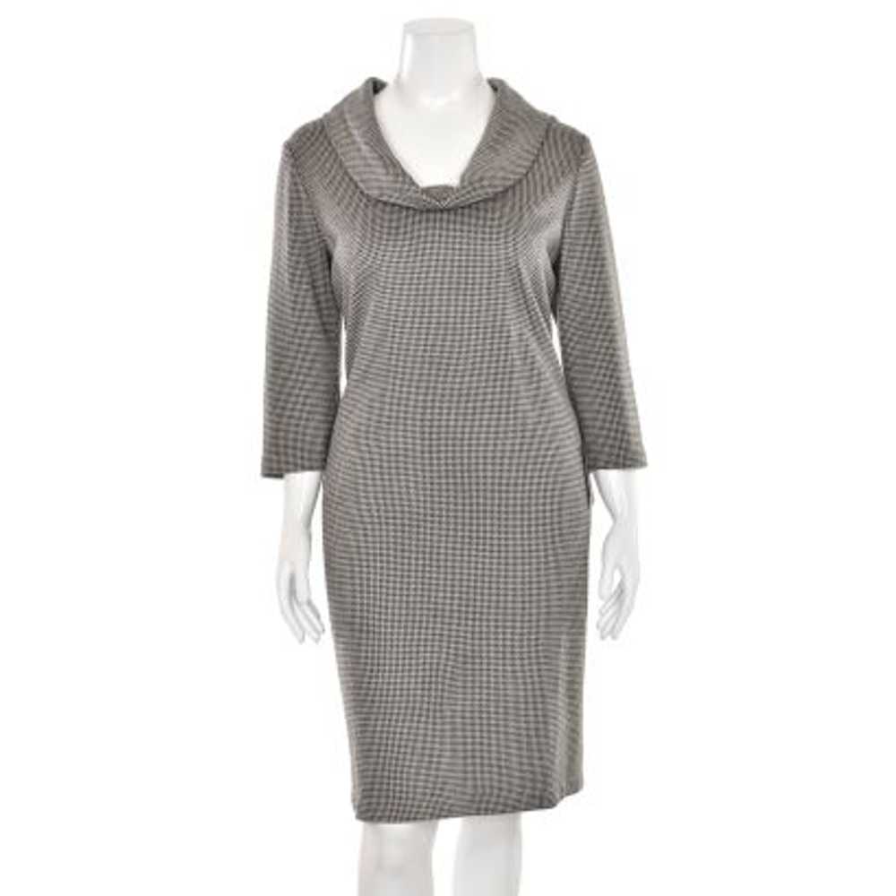 St. John Knits Cowl Neck Sheath Dress in Taupe/Oa… - image 1