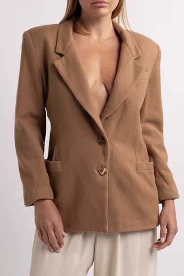 Vintage Oleg Cassini Tan Wool Blazer