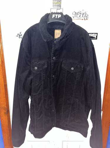 Gap Gap Black Corduroy Sherpa Fleece Lined Bomber