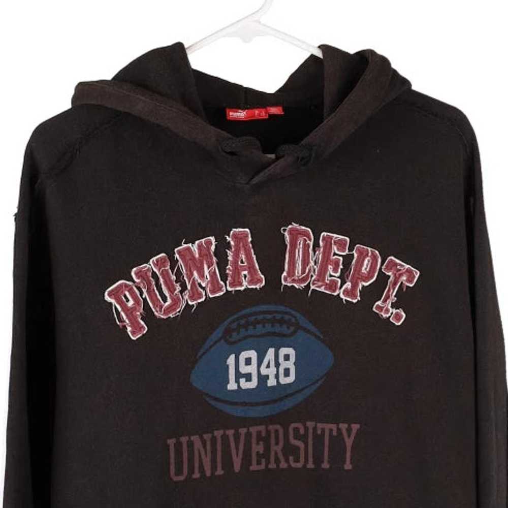 Puma Spellout Hoodie - Large Brown Cotton Blend - image 3