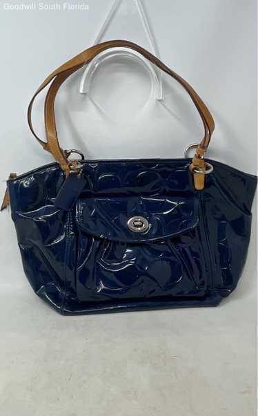 Coach Womens F14663 Blue Signature Embossed Patent