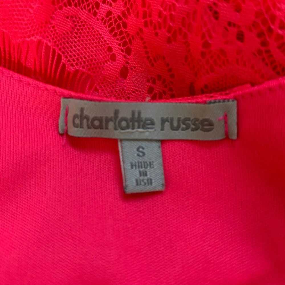 Other Charlotte Russe Hot Pink Lace Crop Top Size… - image 4