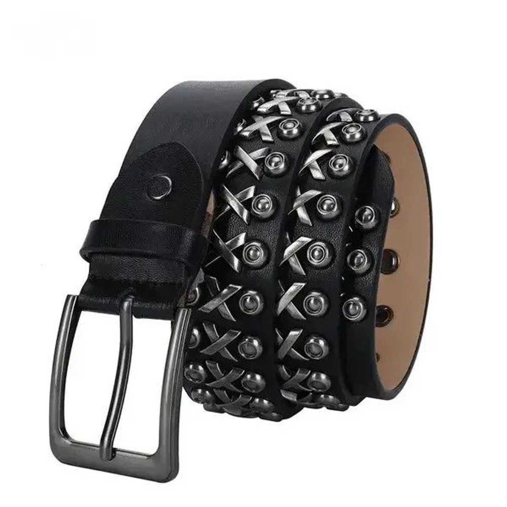 Leather × Skulls × Vintage Punk Rock Studded Rive… - image 1