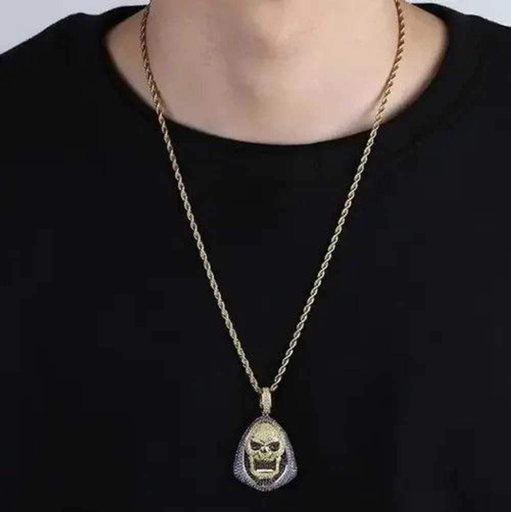 Skulls × Streetwear × Vintage Zircon Skull Pendan… - image 2