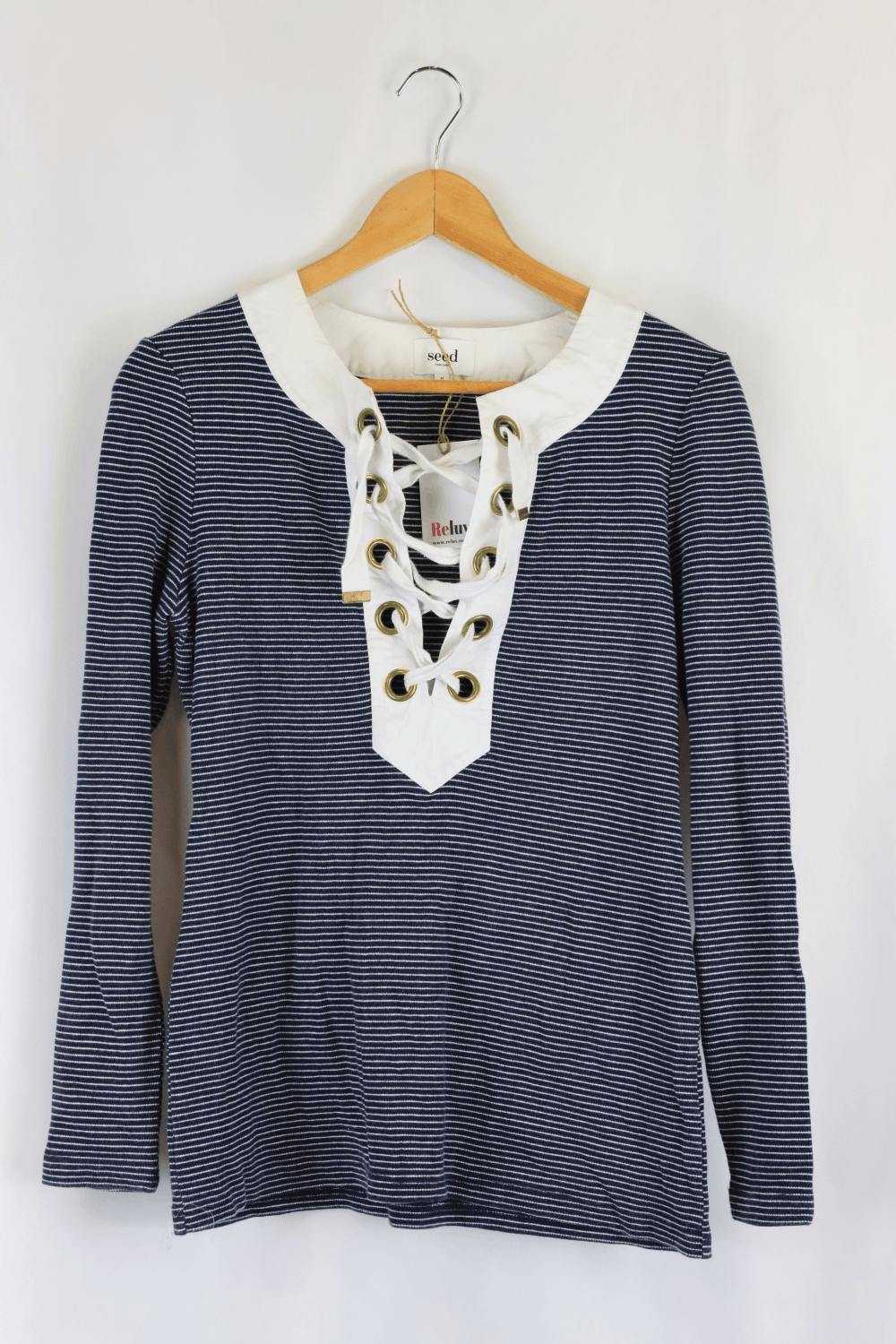 Seed Heritage Navy And White Top M by Reluv Cloth… - image 1