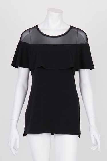 Anthea Crawford Black Ruffle Detail Top S by Reluv