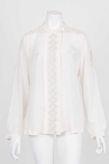 Tigerlily White 100% Silk Long Sleeve Top 12 by R… - image 1