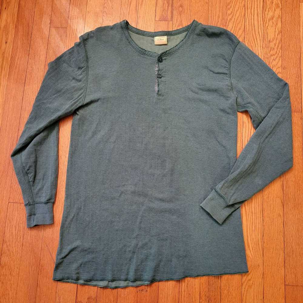 L.L. Bean LL Bean Mens XL Shirt Wool Blend Green … - image 1