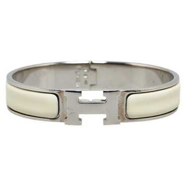 Hermes Hermes Click-Clack H PM Bangle Silver Whit… - image 1