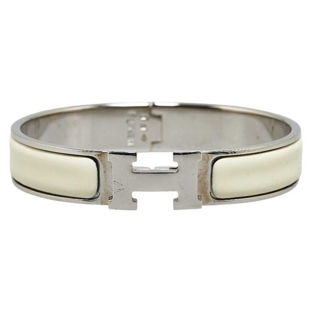 Hermes Hermes Click-Clack H PM Bangle Silver Whit… - image 2