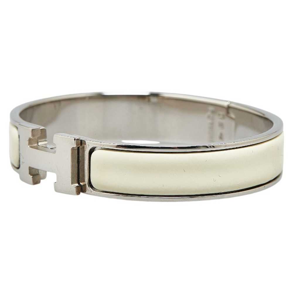 Hermes Hermes Click-Clack H PM Bangle Silver Whit… - image 3