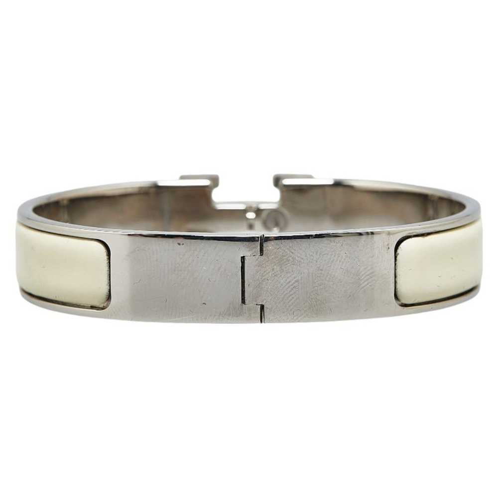 Hermes Hermes Click-Clack H PM Bangle Silver Whit… - image 4