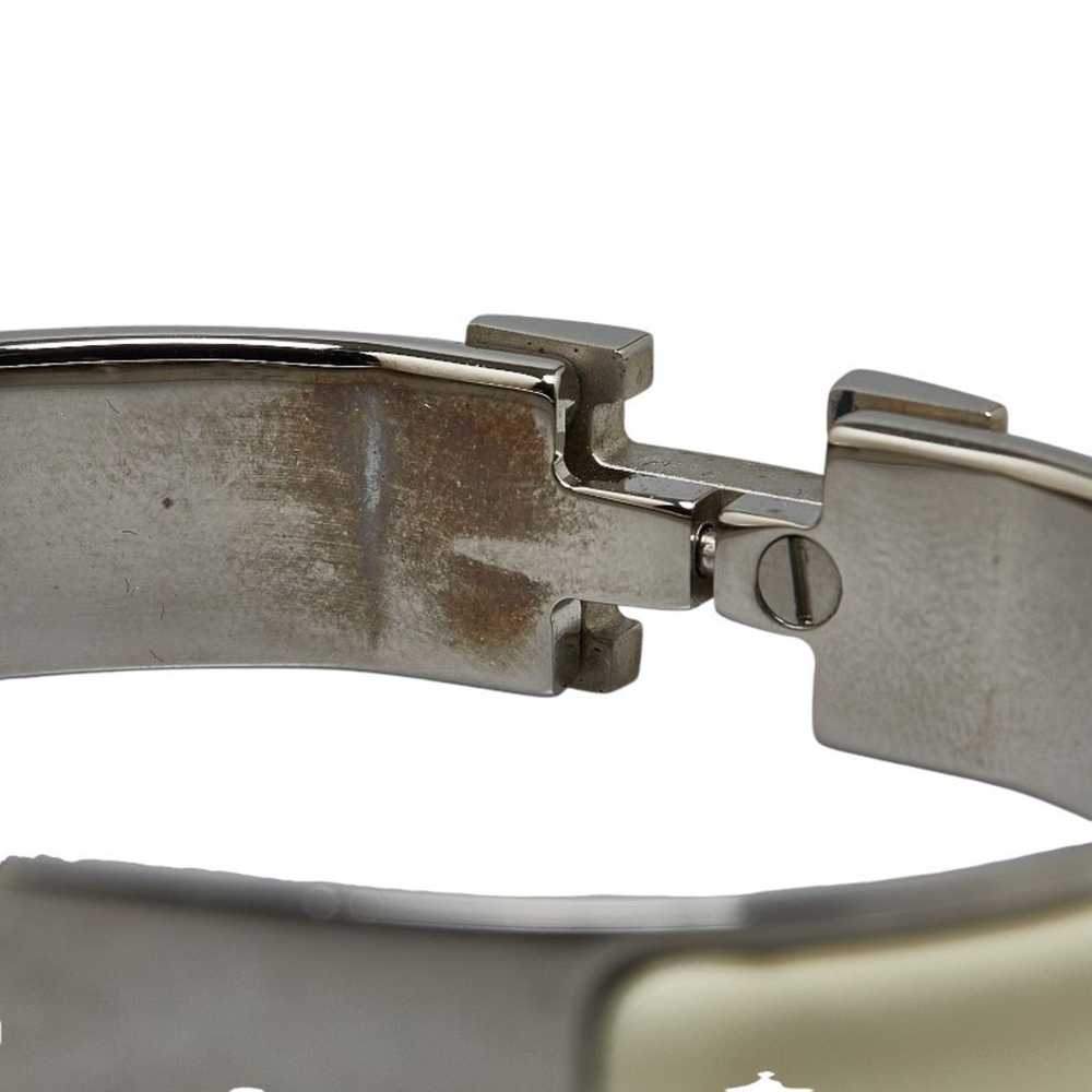 Hermes Hermes Click-Clack H PM Bangle Silver Whit… - image 5