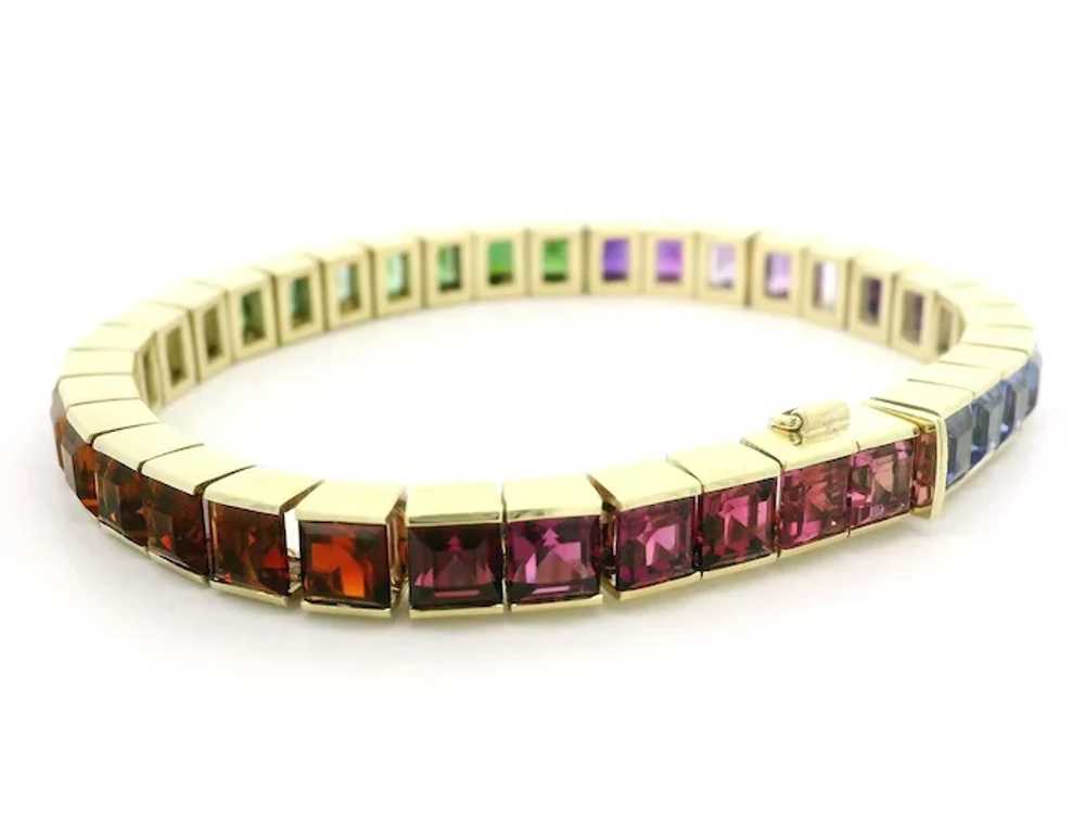 14k Gold Vivid Genuine Gradient Multicolor Square… - image 6